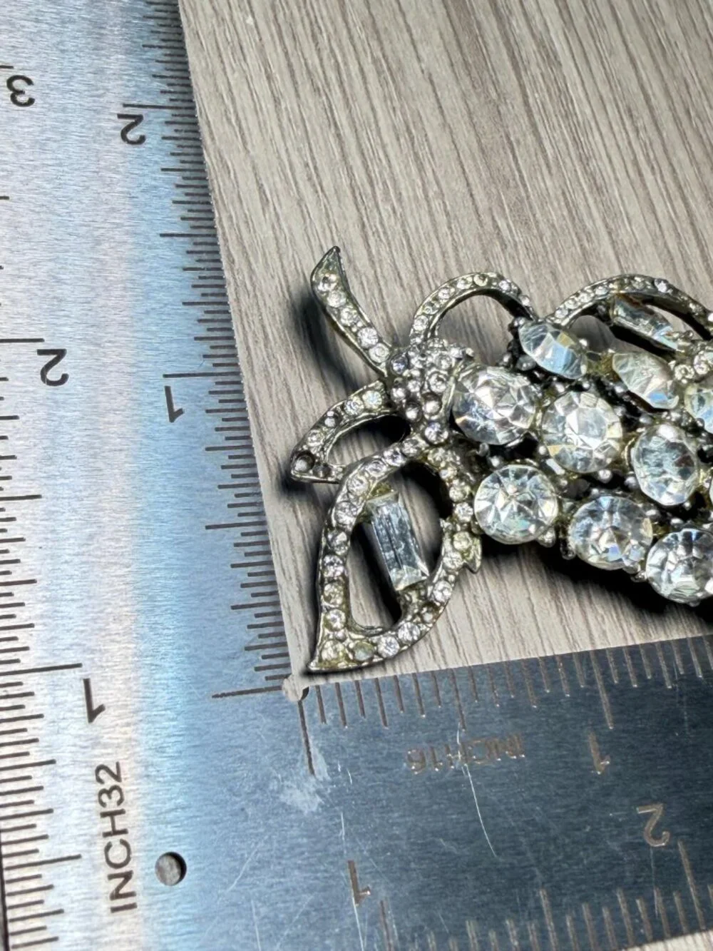 Vintage Rhinestone Grape Brooch Silver Tone Fruit Pin Statement Style 2